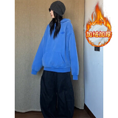 批发官图<b class='q'>特价</b>纯棉华棉复合真超400克卫衣女秋冬新款刺绣连帽保暖上衣