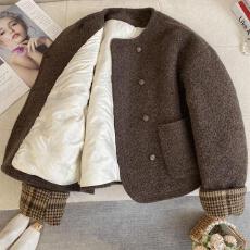 批发内里加厚圈圈毛呢外套<b class='q'>秋</b>冬新款韩版女装时尚气质小个子百搭上衣