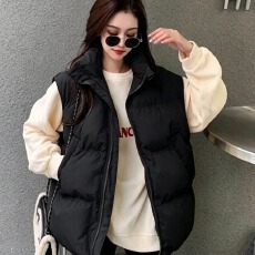 批发韩版棉服小个子<b class='q'>羽绒服</b>棉服马甲棉服宽松立领时尚面包服无袖外套潮