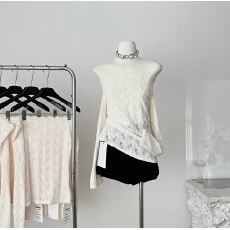 批发粉红PINK丨“高知御姐”ins风气质一字领修身蕾丝上衣FH25D4T3571