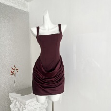 批发Younger Lady欧美性感辣妹鱼骨绑带<b class='q'>吊带</b>连衣裙气质名媛收腰礼服裙