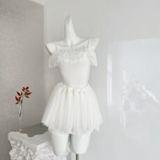 批发纯欲天鹅芭蕾上衣蕾丝花苞<b class='q'>蓬蓬</b><b class='q'>裙套装</b>