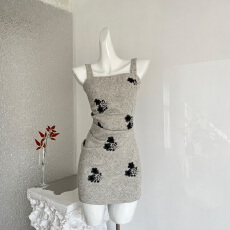 批发画解WAHJU 极光之舞 早春复古刺绣印花气质掐腰显瘦吊带<b class='q'>连衣裙</b>女