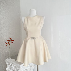 批发Catyears猫年 高光人生~重工高级质感光泽手工水钻交叉连衣裙女