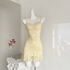 批发JMSHOP 柏林晚风 天丝羊毛开衫女肌理感蕾丝碎花吊带裙收腰短裙