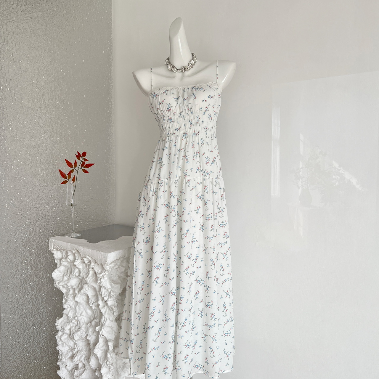 jill大姐姐 花棉小叙 100支棉碎花连衣裙 清新碎花吊带连衣裙