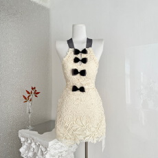 批发Hotdog 热狗很辣【古堡恋人】交叉<b class='q'>露背</b>无袖<b class='q'>连衣裙</b>女高级感裙子