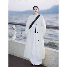 批发白色中长款风衣外套女2025秋季新款设计感小个子英伦风大衣超好看