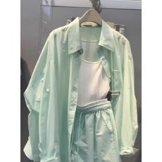 批发新款<b class='q'>运动</b>套装<b class='q'>女</b>2026春夏休闲时尚百搭度假绿色小清新衬衫<b class='q'>短裤</b>防晒