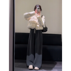 批发小个子立领刺绣短款羽绒服女2025冬季新款面包服保暖厚实外套潮