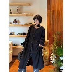 批发宽松慵懒黑色外套女春秋季2026新款中长款<b class='q'>衬衫</b>式外套高级感