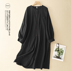 批发宽松慵懒黑色外套女春秋季2026新款中长款<b class='q'>衬衫</b>式外套高级感