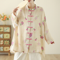 批发新中式<b class='q'>外套</b><b class='q'>女装</b>2026新款高端盘扣印花国风上衣