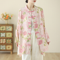 批发新中式<b class='q'>外套</b><b class='q'>女装</b>2026新款高端盘扣印花国风上衣