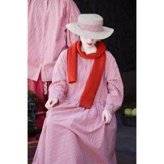 批发2026春季新款海岸粉纯棉柔美舒适休闲条纹圆领连衣裙