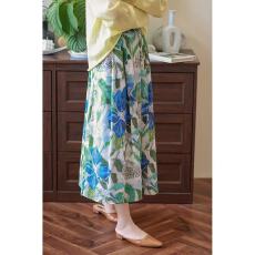 批发2026春夏新款飘逸感印花<b class='q'>半身裙</b>夏季松紧腰大花中长a字裙