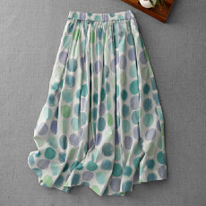 批发2026春夏新款波点印花俏丽A摆百搭半裙