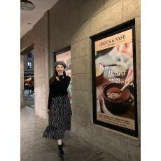 批发2026黑色碎花<b class='q'>半身裙</b>女春秋复古法式小个子垂坠感中长款a字裙