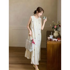 批发印花无袖<b class='q'>连衣裙</b>女2026夏新款法式洋气减龄超好看背心裙