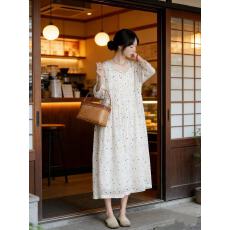 批发2026春夏新款减龄温柔风<b class='q'>小清新</b>可盐可甜显瘦遮肉彩色波点<b class='q'>连衣裙</b>