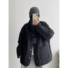 批发2026复古葫芦纹菱格棉服女秋冬廓形轻薄宽松休闲无领<b class='q'>棉衣</b>外套