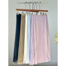 批发国风双面穿<b class='q'>网纱</b>百褶半身裙女中长款显瘦A字垂感宽松休闲纱裙长裙