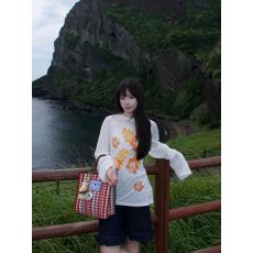 批发广州面料原版天丝美式复古薄款防晒t恤新款白色宽松罩衫上衣