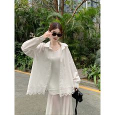 批发2*2人棉拼接网纱 白色吊带<b class='q'>连衣裙</b>女<b class='q'>夏季</b>度假风气质A字裙收腰长裙
