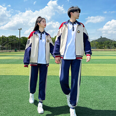 批发现货 初中高中学生班套装六级小学生运动会三件套 校服