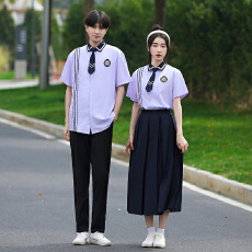 批发实拍 齐码 初中高中学生班服衬衫套装毕业照<b class='q'>情侣装</b>夏装表演出