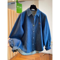 批发2026早春新款高级感<b class='q'>牛仔</b><b class='q'>衬衫</b>女内搭宽松长袖前短后长上衣潮