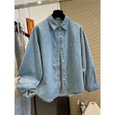 批发韩版翻领彩色单排扣宽松<b class='q'>牛仔</b><b class='q'>衬衣</b>女2026早春新款简约百搭长袖<b class='q'>衬衣</b>