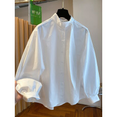 批发欧货设计感小众飘带系带白色衬衫女<b class='q'>长袖</b>2026新款宽松休闲百搭上衣