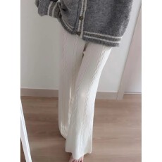 批发已出货 <b class='q'>秋</b>冬加厚保暖针织裤高腰显瘦宽松直筒裤百搭毛线阔腿裤