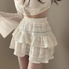 批发已出货<b class='q'>韩国</b>chic甜美芭蕾风<b class='q'>蕾丝</b>花边蛋糕裙高腰半身蓬蓬裙短裙子女