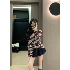 批发新款撞色条纹修身显瘦<b class='q'>打底</b>衫百搭休闲上衣套装