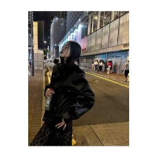 批发Mo23ney 痞帅炸街黑色机车服<b class='q'>皮衣</b>外套<b class='q'>男</b>女假两件高级感铆钉夹克