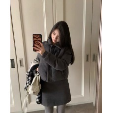 批发MIDO家 秋<b class='q'>冬</b>新品小个子深灰色羽绒棉外套+短裙两件套套装