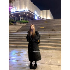 批发小香风毛呢外套女冬气质名媛韩系慵懒高级感双排扣毛茸茸保暖大衣