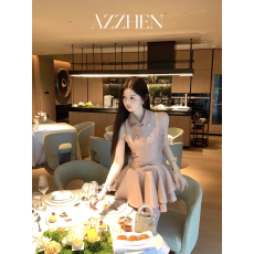 批发AZZHEN华贵时光缎面重工显瘦蝴蝶结订钻<b class='q'>连衣裙</b>