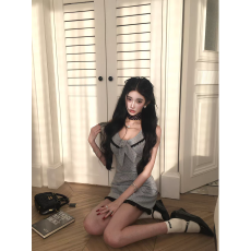 批发Barb Chill吊带裙miu系连衣裙女早春富家千金波点生日裙背心短裙