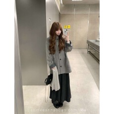批发CallmeEar//格雷叙事波点连帽毛呢外套女<b class='q'>秋</b>冬款宽松羊毛大衣