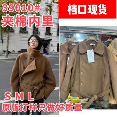 批发<b class='q'>夏</b>蓝汐雨SMBL RAIN复古设计感呢子上衣加厚宽松羊毛呢短外套女冬