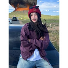 批发秋季新款上衣<b class='q'>外套</b>女2025早秋新款宽松复古撞色夹克小众<b class='q'>休闲</b>棒球服