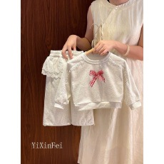 批发<b class='q'>女</b><b class='q'>童</b>2026<b class='q'>童装</b>休闲新款秋季蝴蝶结洋气<b class='q'>卫衣</b>花边屁帘裤两件套套装