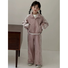 批发<b class='q'>女童</b>运动<b class='q'>套装</b>春秋装2025新款中小童女孩宝宝蕾丝韩系外套两件套