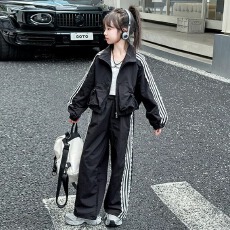批发<b class='q'>女童</b>运动<b class='q'>套装</b>春秋装2025新款中小童女孩宝宝蕾丝韩系外套两件套
