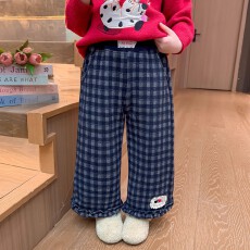 批发<b class='q'>女</b>童<b class='q'>格</b>子<b class='q'>阔腿裤</b><b class='q'>秋</b>季2025新款洋气<b class='q'>女</b>宝宝超好看秋装裤子儿童休闲裤