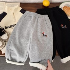 批发<b class='q'>男</b>童<b class='q'>冬</b>季<b class='q'>加绒裤子</b>秋冬款加厚一体绒2025新款儿童小狗卫裤弯刀裤潮