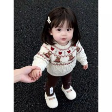 批发女童新年毛衣冬装2026新款加厚洋气费尔岛针织衫儿童上衣女宝衣服